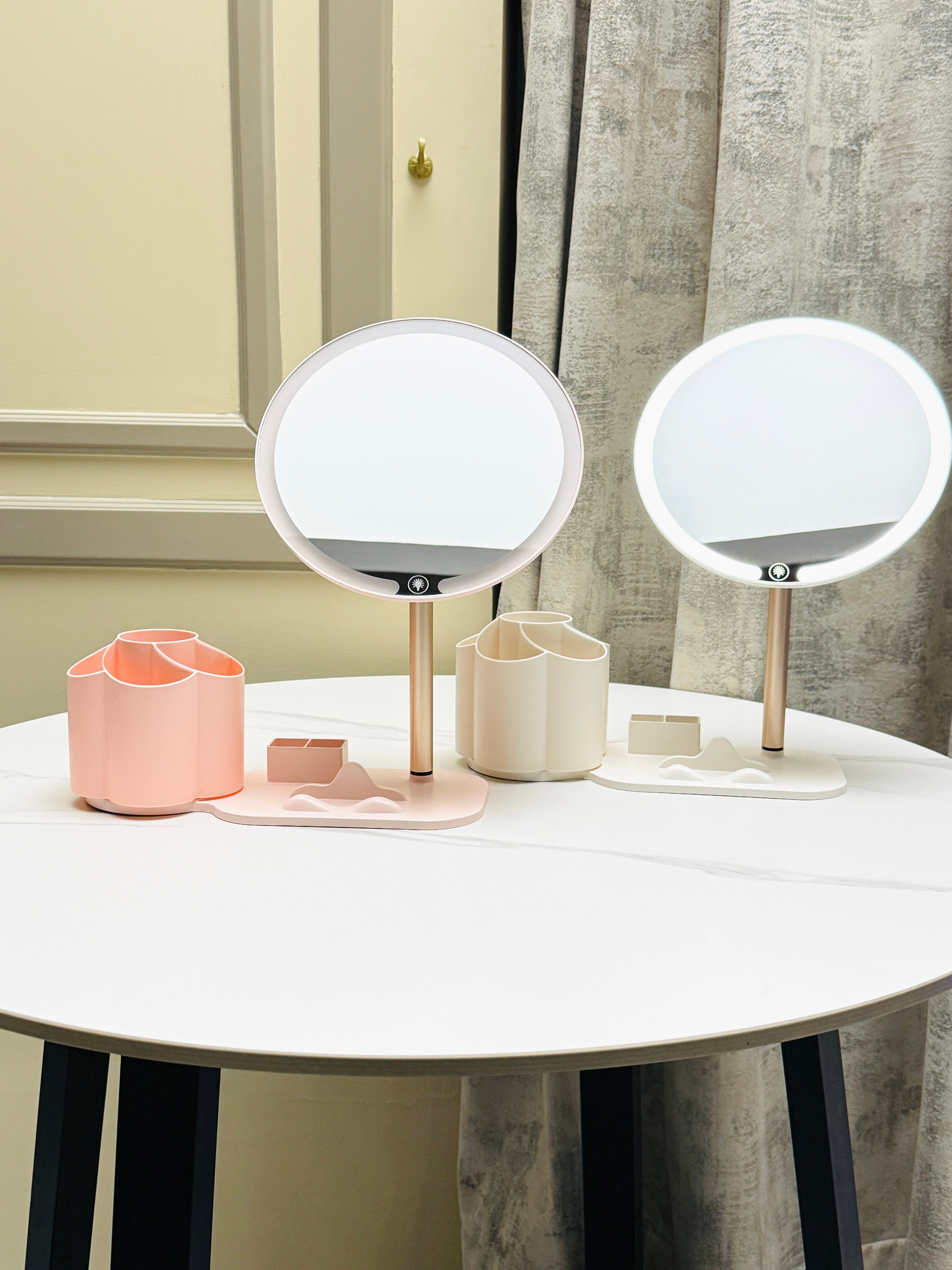LED Touch Makeup Mirror with Organizer Stand