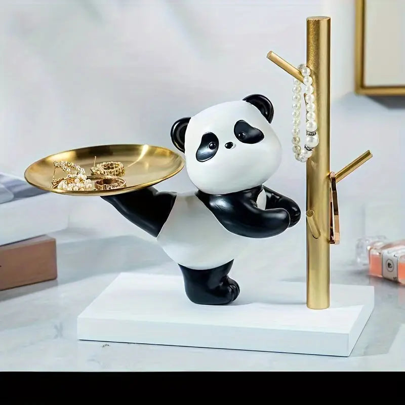 Creative Resin Panda Tray Desktop Jewelry & Accessory Storage for Bedroom