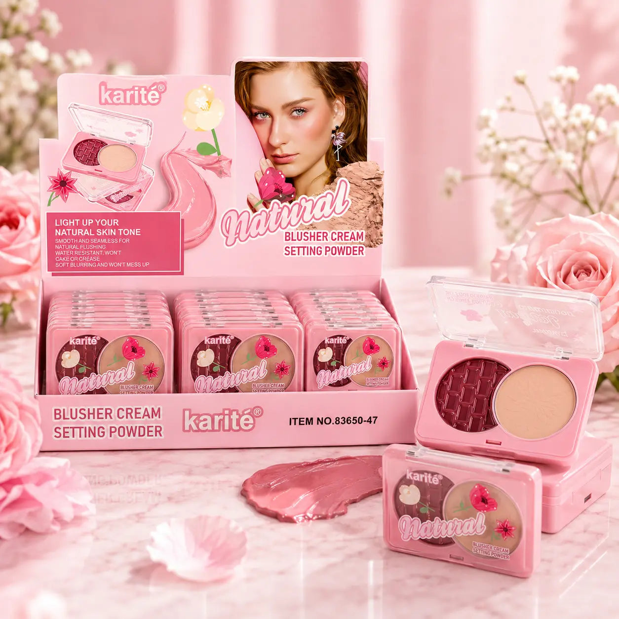 Natural Cream Blusher & Setting Powder Duo