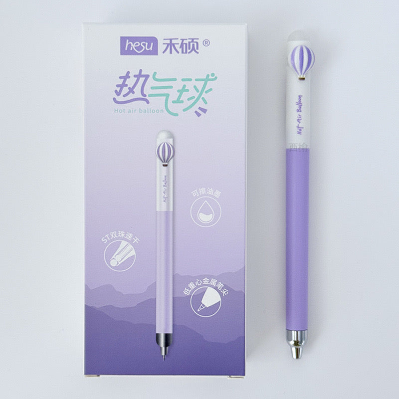 Kawaii Hot Air Balloon Gel Pens Pastel 0.5mm Smooth Ink Retractable Cute Stationery