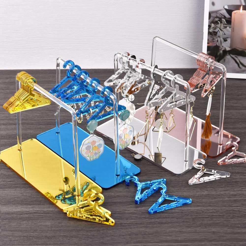 Desktop Acrylic Earring Display Stand Jewelry Display 8Pcs Mini Hangers