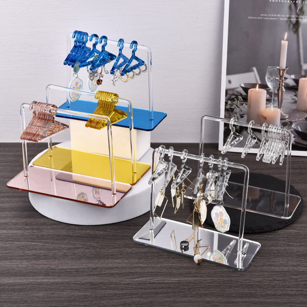 Desktop Acrylic Earring Display Stand Jewelry Display 8Pcs Mini Hangers