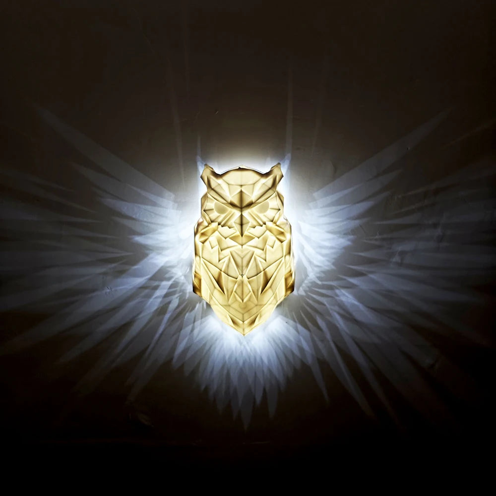 3D Owl Wall Mounted Led Lamp