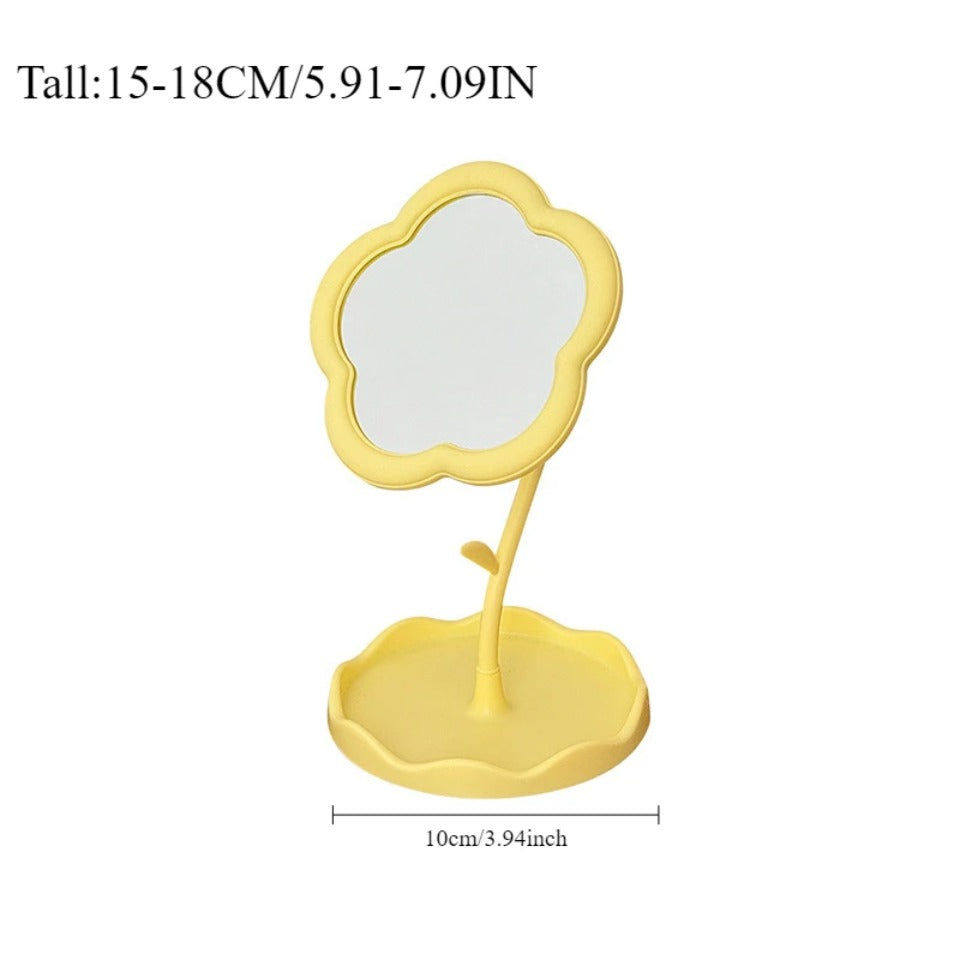 Cute Sunflower Mirror With Stand Tray