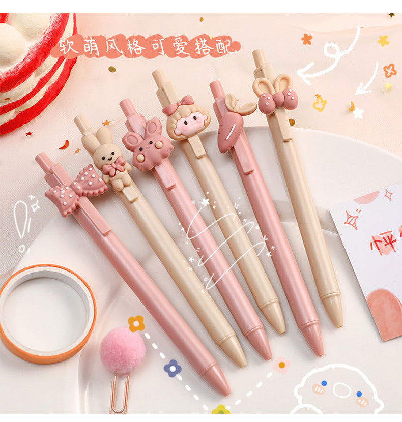 1 Piece Lytwtw's Cute Gel Pen Creative Bunny Girls Bowknot Press Office Gift School Supplies Stationery Kawaii Funny Pens