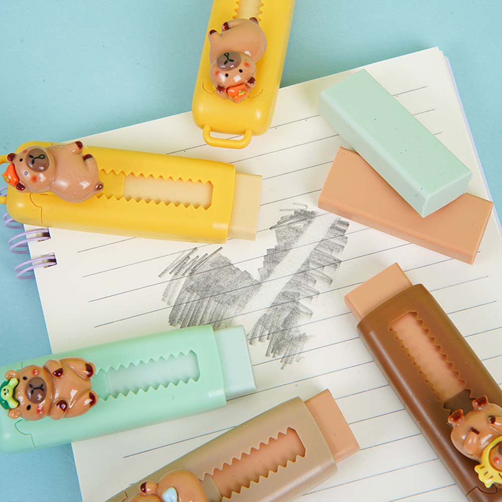 Kawaii Capybara Push-Pull Eraser Cute & Creative Portable Traceless Rubber