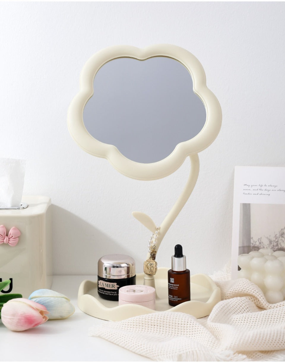 Cute Sunflower Mirror With Stand Tray