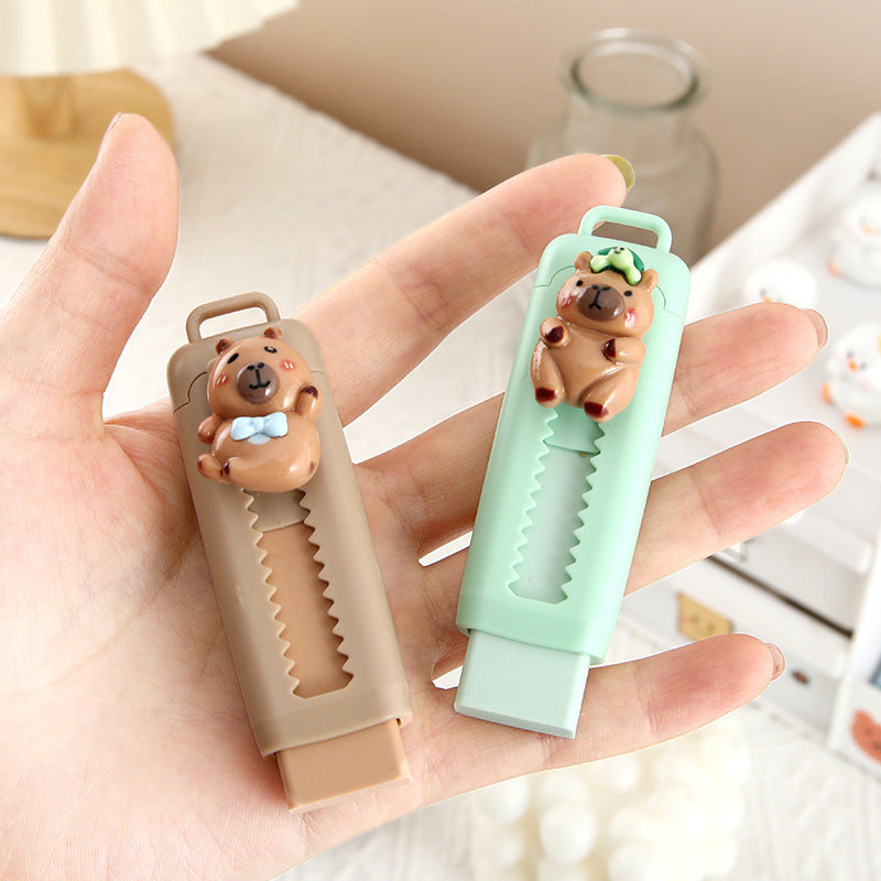 Kawaii Capybara Push-Pull Eraser Cute & Creative Portable Traceless Rubber