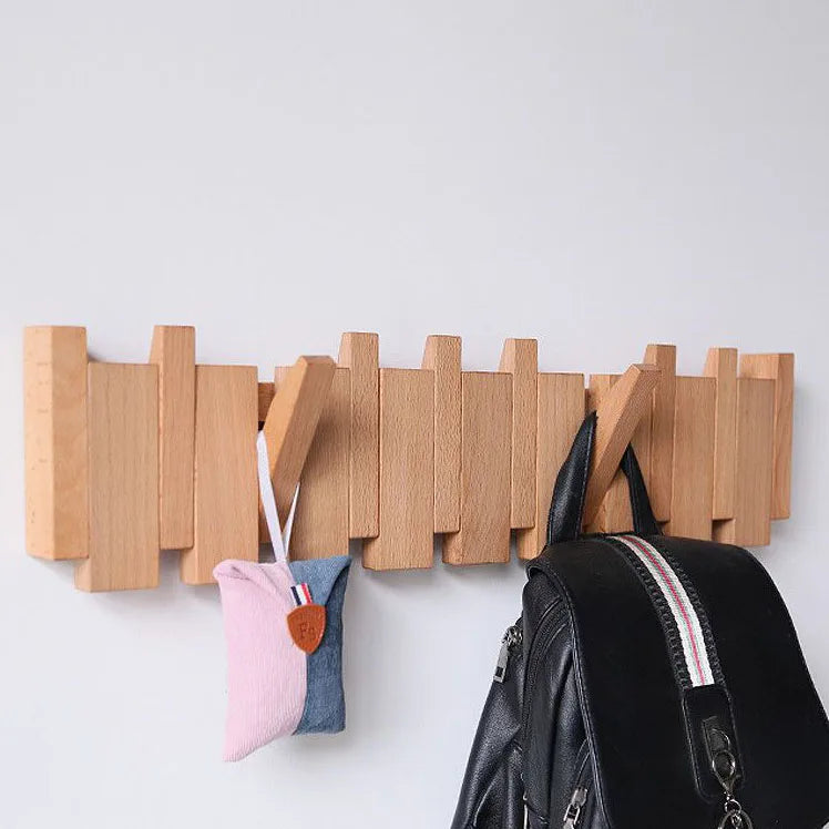 Wall Mounted Black Walnut Coat Rack Creative Hanging Hat Key Bags Holder Doorway Entrance Cloak Rack Home Decor Furniture