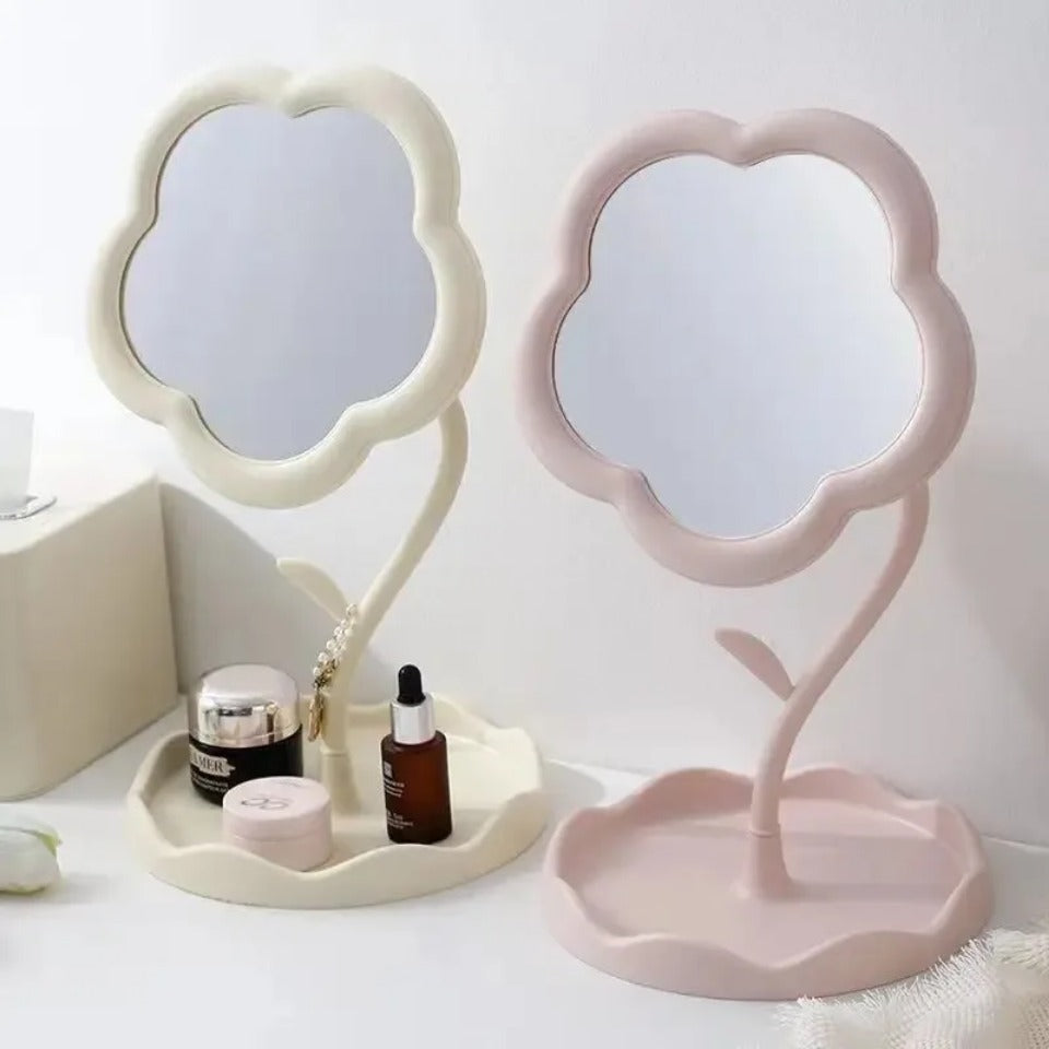 Cute Sunflower Mirror With Stand Tray