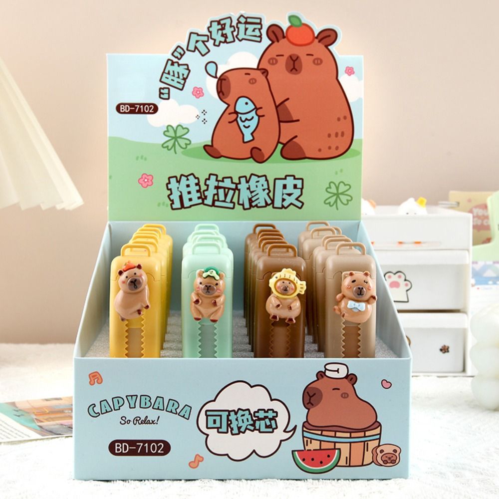 Kawaii Capybara Push-Pull Eraser Cute & Creative Portable Traceless Rubber