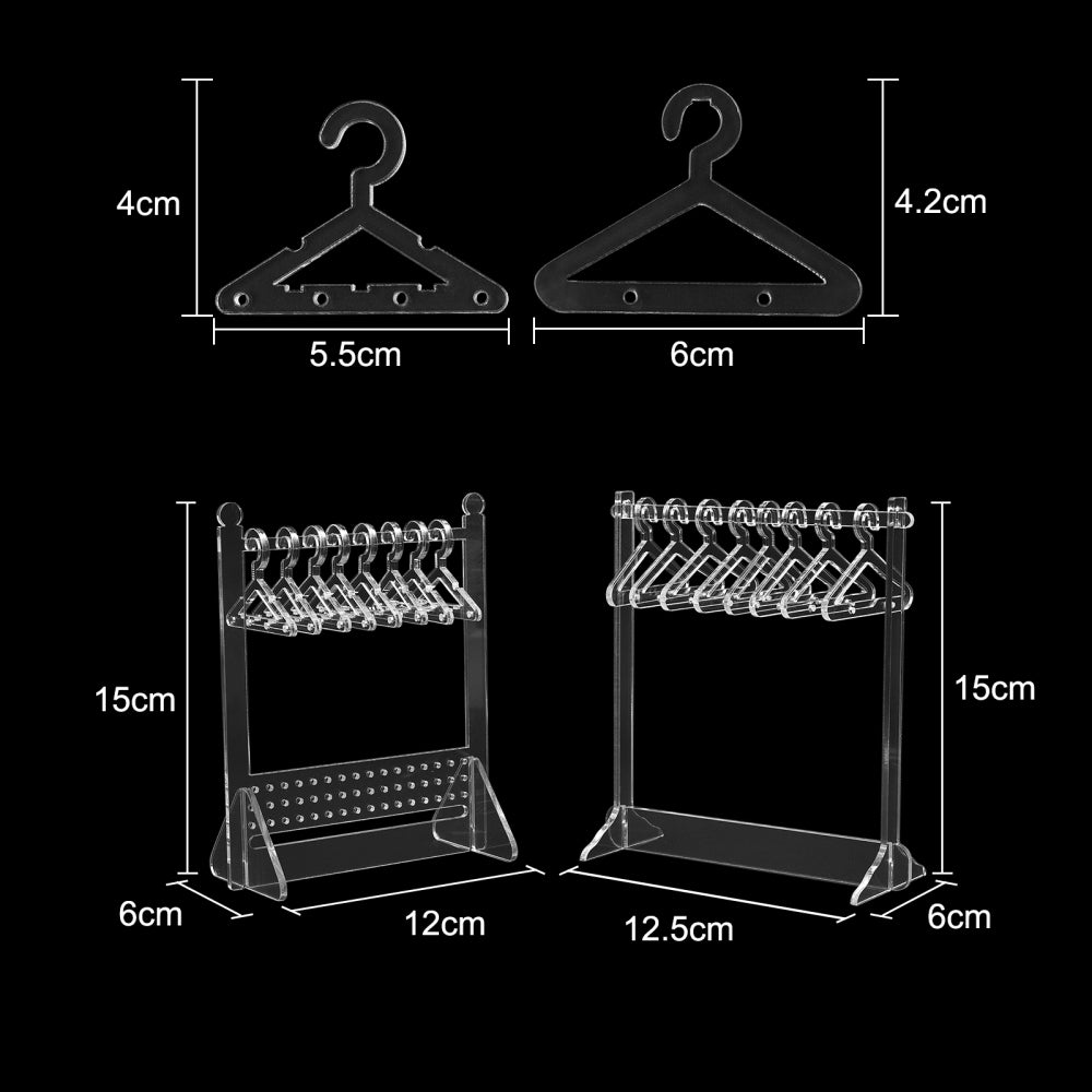 Desktop Acrylic Earring Display Stand Jewelry Display 8Pcs Mini Hangers