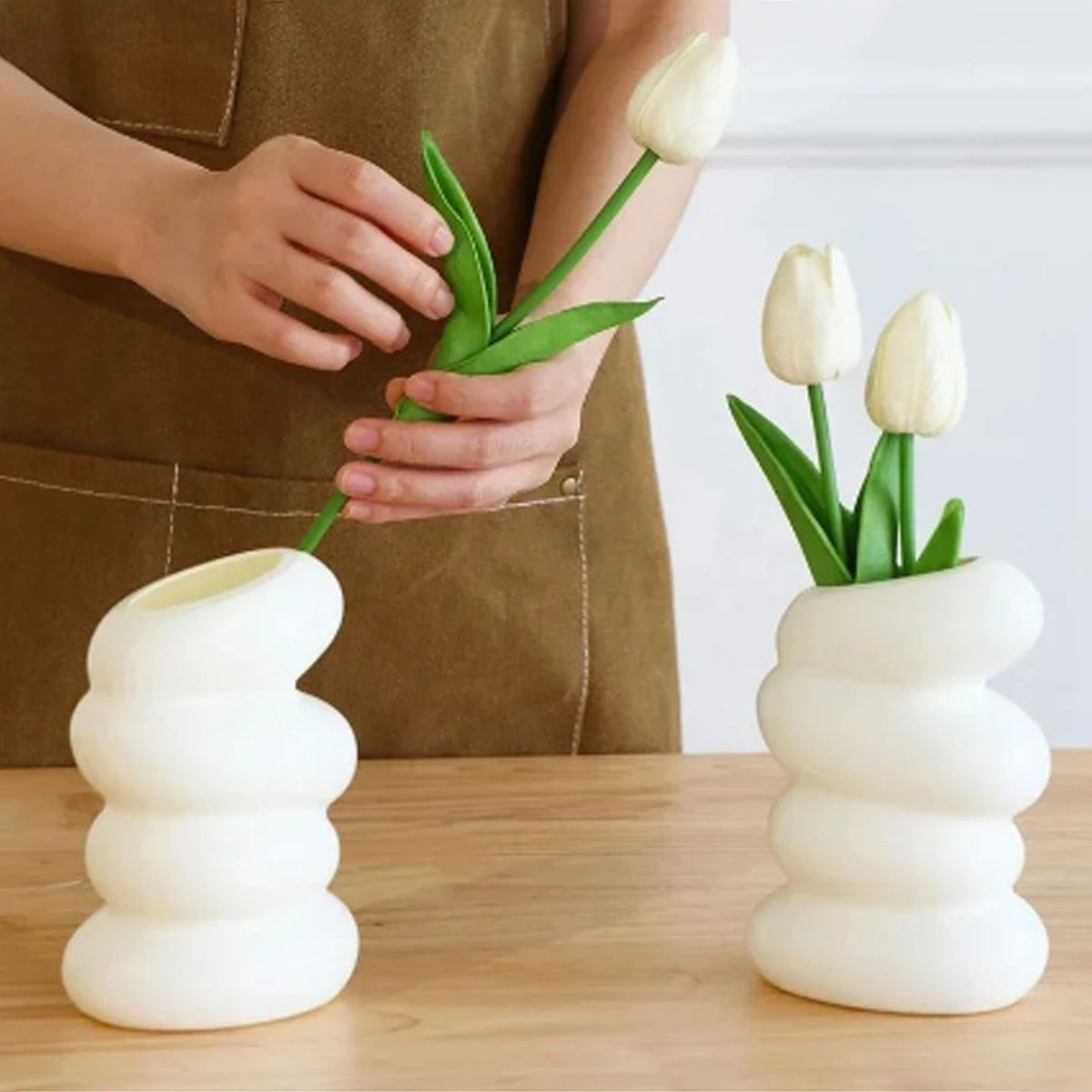 Multifunctional Spiral Pot Vase & Brush Holder Organizer