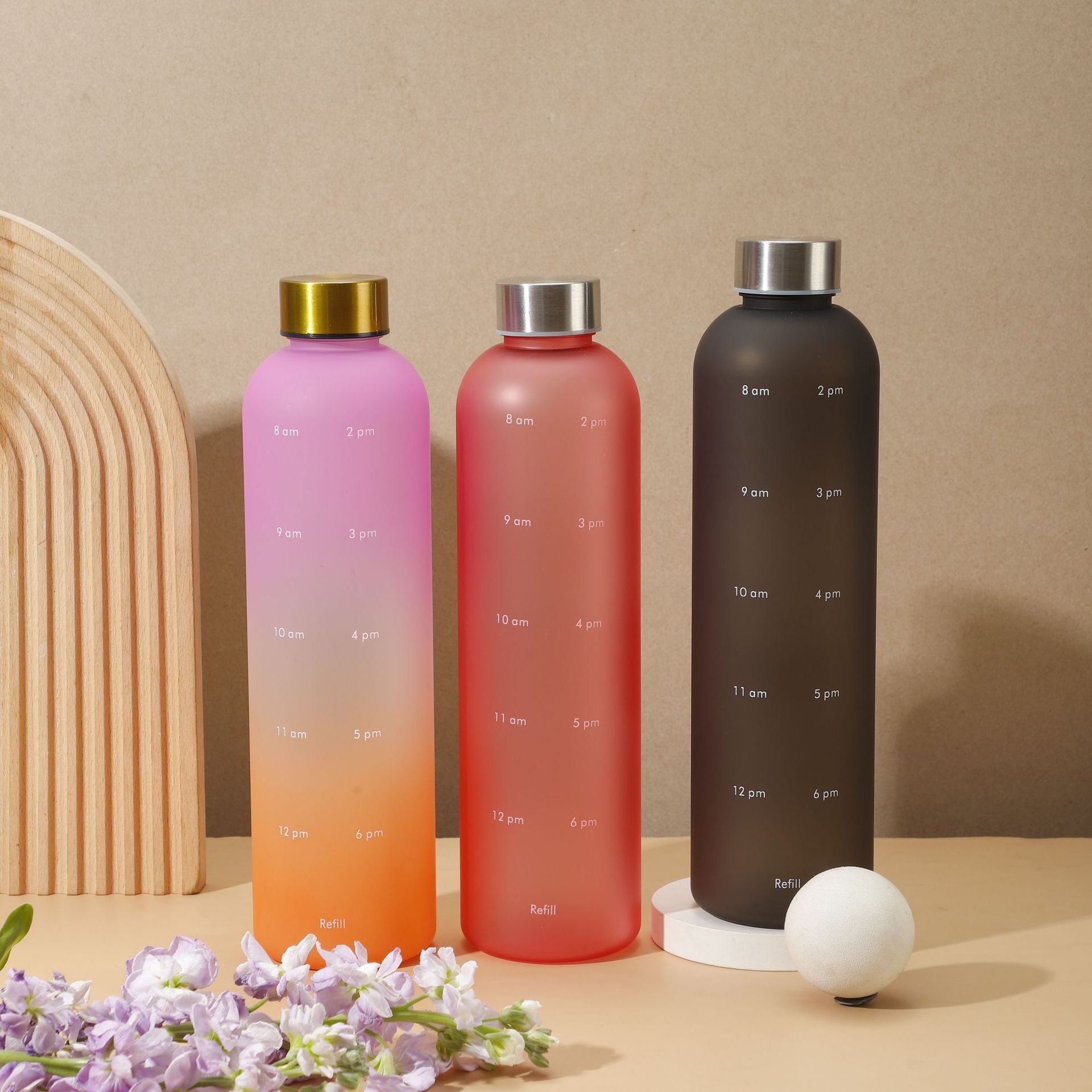 1000ML Gradient Plastic Water Bottle