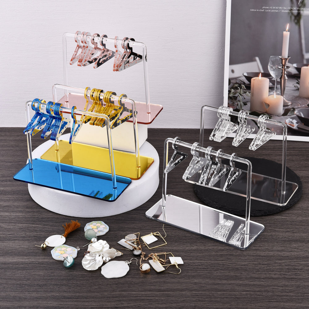 Desktop Acrylic Earring Display Stand Jewelry Display 8Pcs Mini Hangers