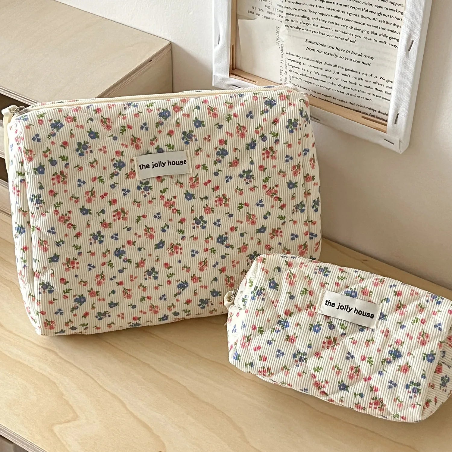 All Over Floral Printed Travel Cosmetic Travel Bag