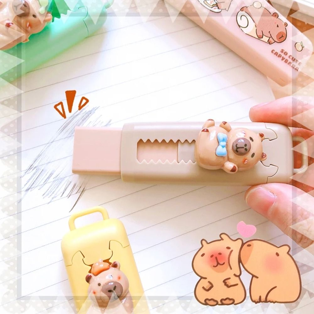 Kawaii Capybara Push-Pull Eraser Cute & Creative Portable Traceless Rubber