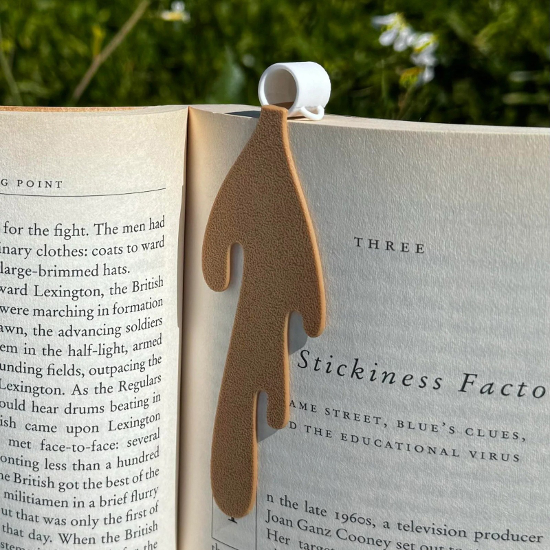 Cute Spilled Coffee Bookmark Corner Marker For Reading