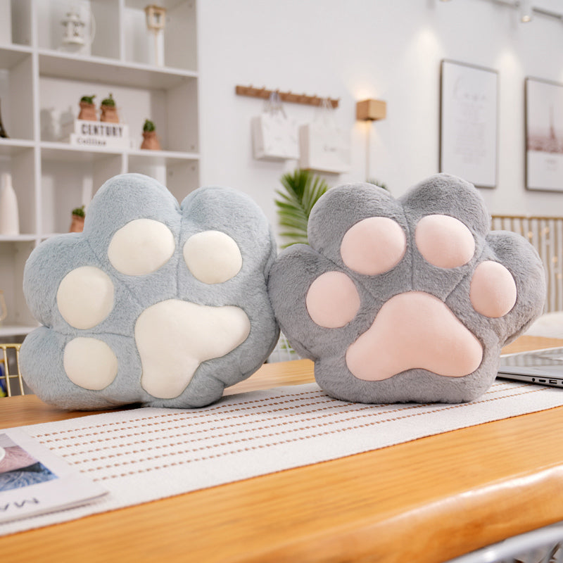 Cute Cat Paw Chair Pillow Cushion With Mini Blanket