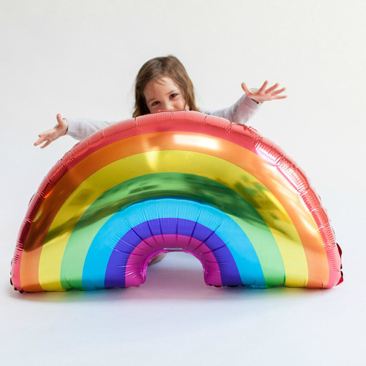 Big Rainbow Smile White Cloud & Donut Ice Cream Foil Balloon Cute Helium Party Decoration for Kids Birthday & Baby Showers