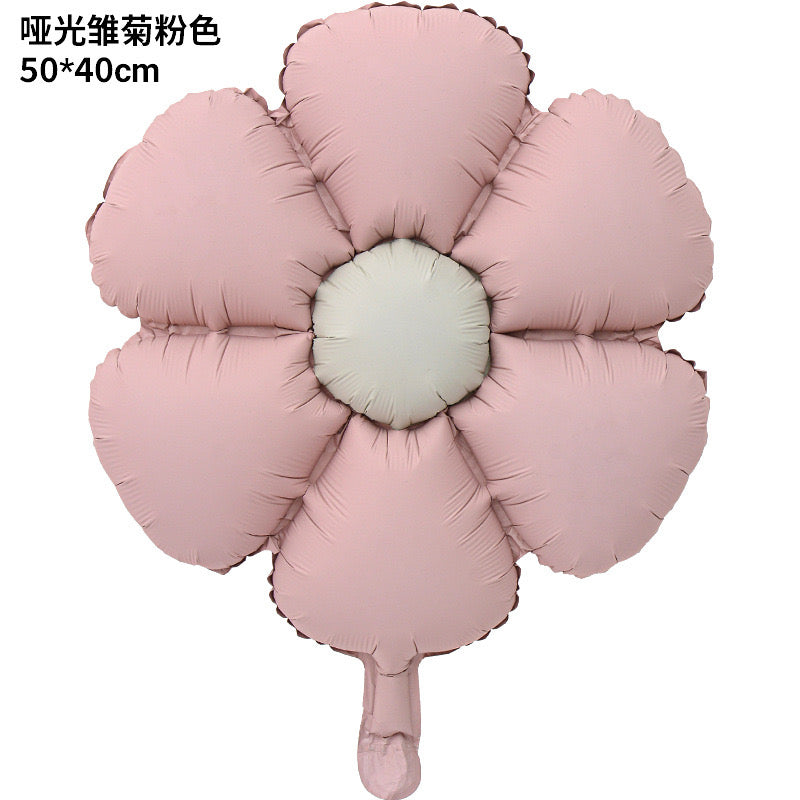Retro Daisy Foil Balloons Matte Six-Petal Flower Balloons for Groovy Party & Birthday Decorations