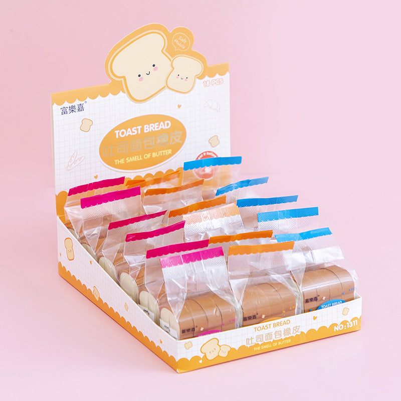 Cartoon 3D Bread-Shaped Erasers Cute School Erasers for Kids  Creative Stationery