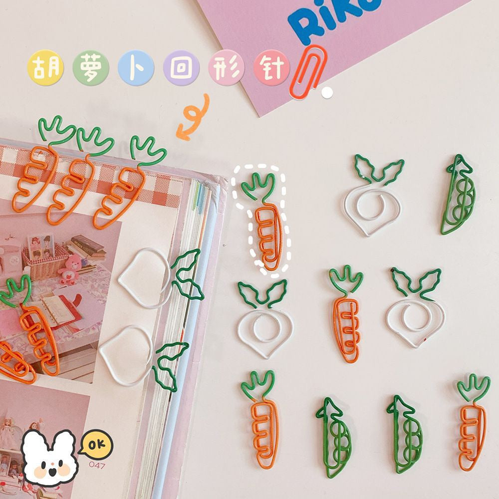 9pcs Creative Two Color Paperclip Bookmark Office Stationery Fancy clip