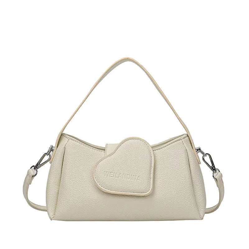 Cute Heart Patch Mini Shoulder Bag for Women Stylish Crossbody Handbag Sparkels  Sparkels