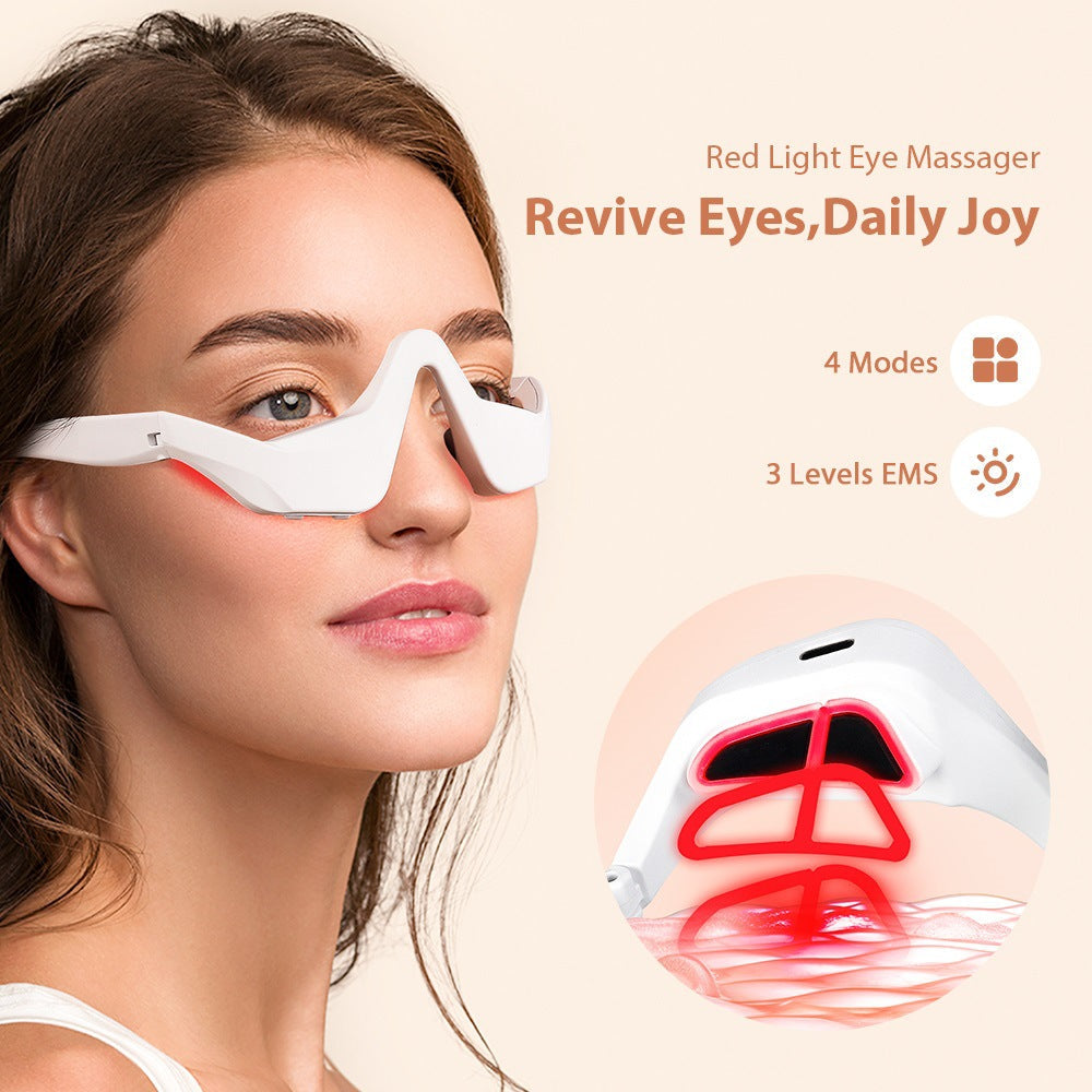 Red Light Eye Massager Glasses EMS Eye Therapy Device for Puffiness Fatigue & Dark Circles Sparkels  Sparkels