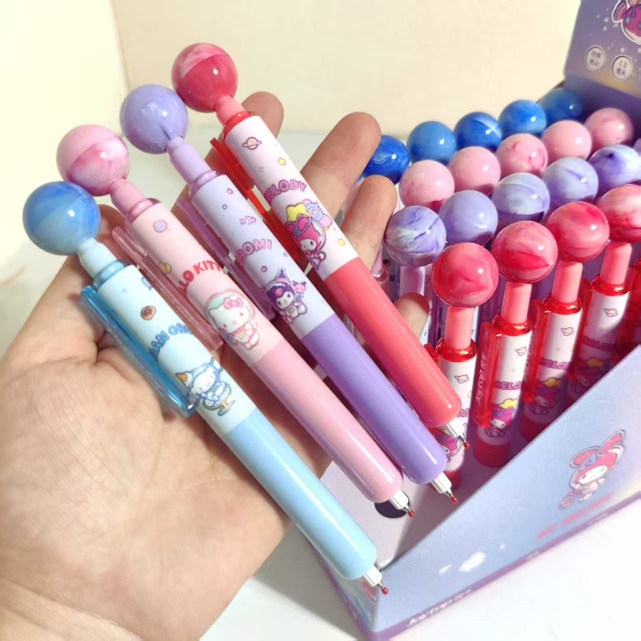 Kawaii Pastel Shake Gel Pen Cute Bubble Top Black Ink Writing Pen