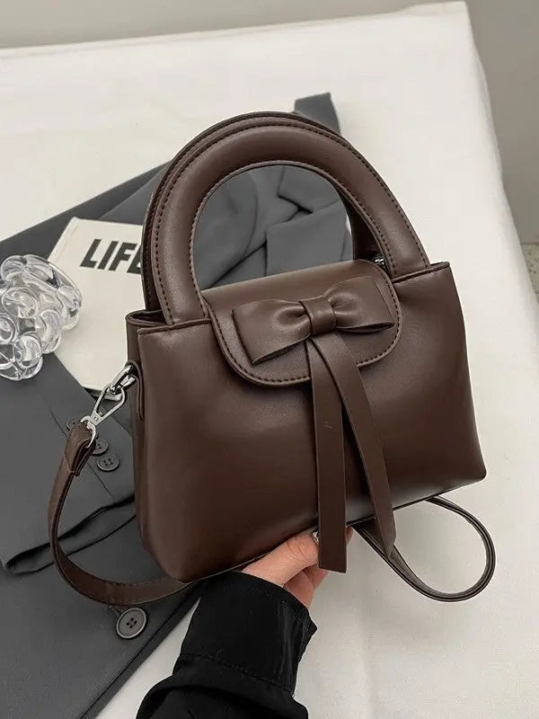 Cute Bow Top Handle Mini Handbag for Women Elegant Crossbody Shoulder Bag Sparkels  Sparkels