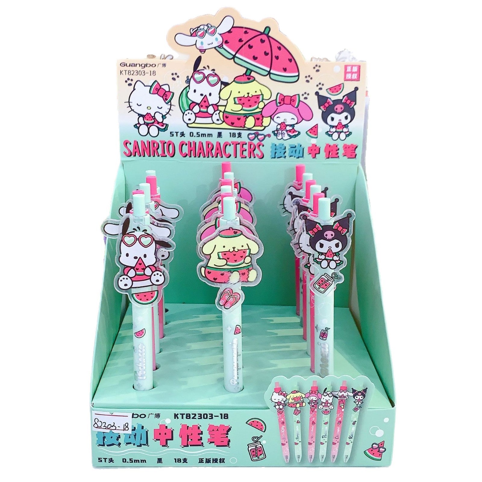 Kawaii Watermelon Sanrio Gel Pen 0.5mm Black Ink Cute Character Pen