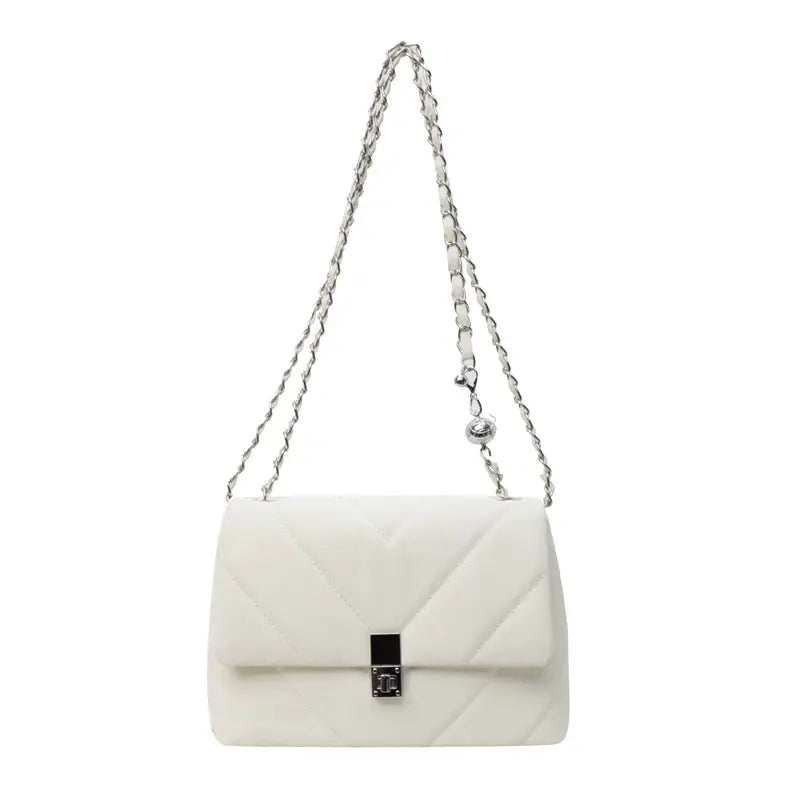 Luxury Quilted Chain Shoulder Bag for Women Elegant Lock Flap Crossbody & Evening Purse Sparkels  Sparkels