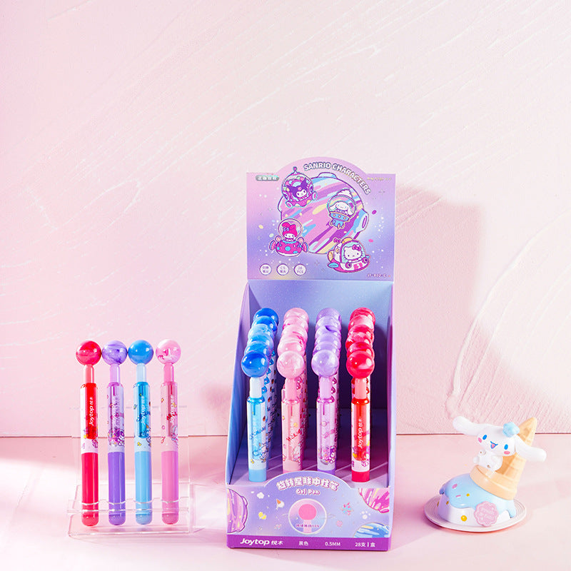 Kawaii Pastel Shake Gel Pen Cute Bubble Top Black Ink Writing Pen