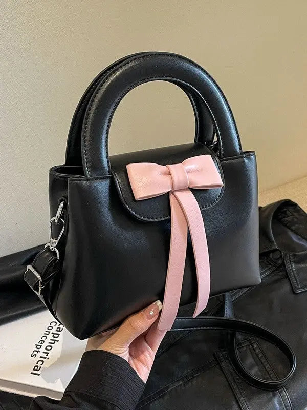 Cute Bow Top Handle Mini Handbag for Women Elegant Crossbody Shoulder Bag Sparkels  Sparkels