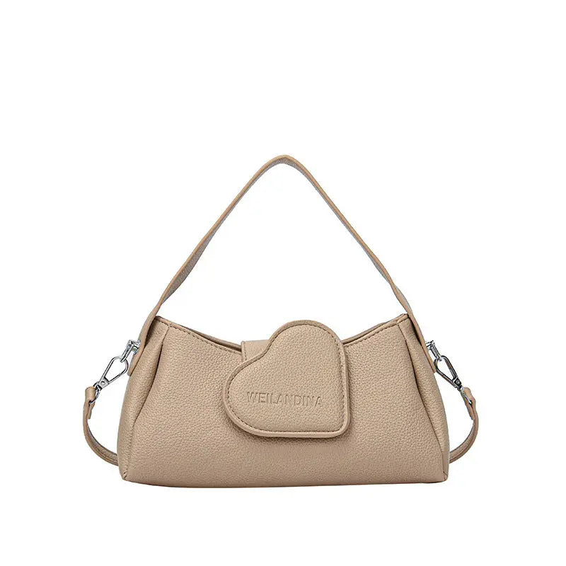 Cute Heart Patch Mini Shoulder Bag for Women Stylish Crossbody Handbag Sparkels  Sparkels