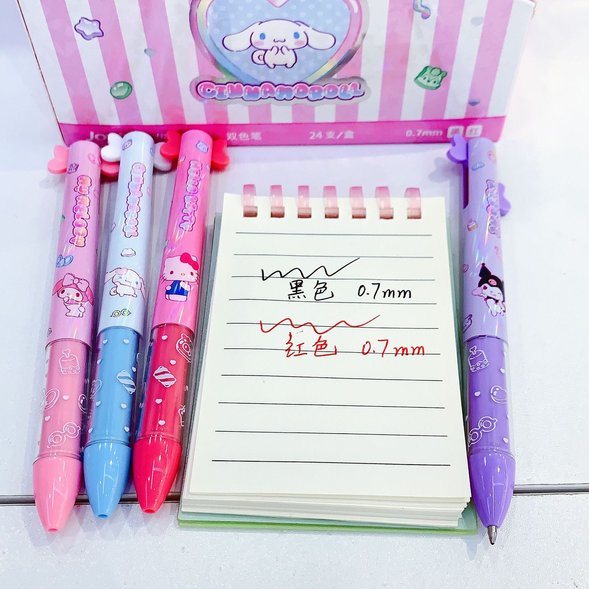 Dual Color Gel Pen 0.7mm Black & Red Ink