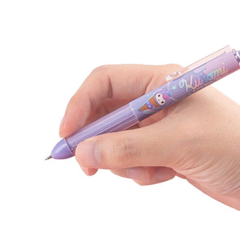 Pack Of 6 Ice-Cream Gel Pen 0.5mm Black Ink Click Pen
