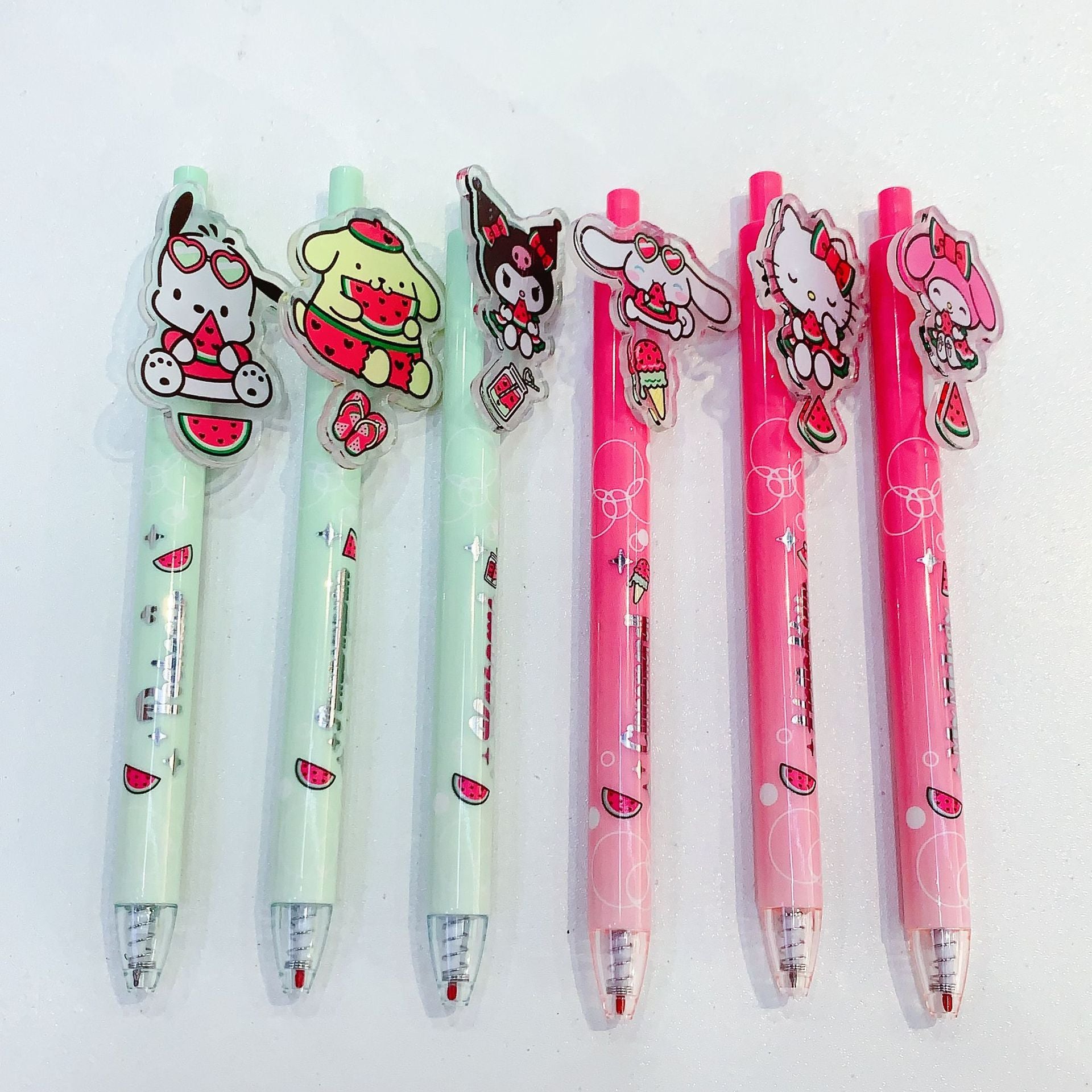 Kawaii Watermelon Sanrio Gel Pen 0.5mm Black Ink Cute Character Pen
