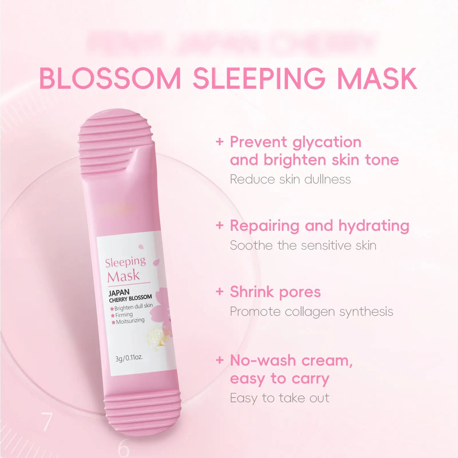 20ps Cherry Blossom Sleeping Mask Brightening, Firming & Moisturizing Night Gel (3g x 20 Sachets) Sparkels  Sparkels