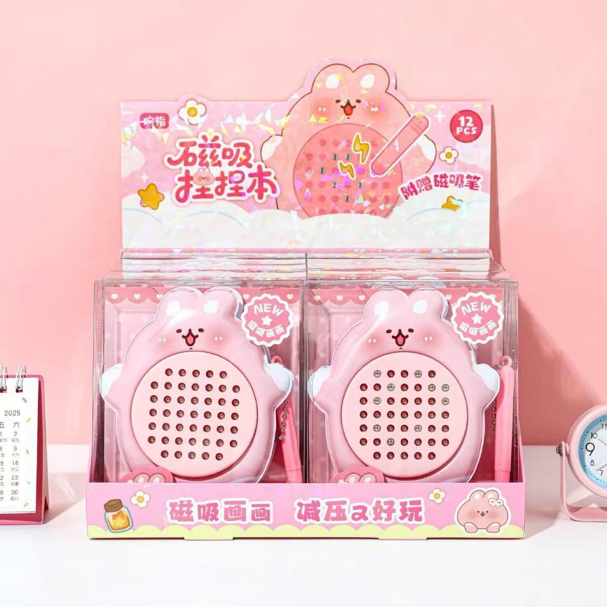 Kawaii Magnetic Ball Doodle Board Cute Panda, Bear & Capybara Drawing Tablet