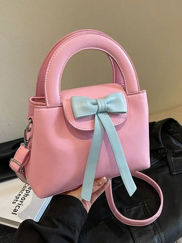 Cute Bow Top Handle Mini Handbag for Women Elegant Crossbody Shoulder Bag Sparkels  Sparkels