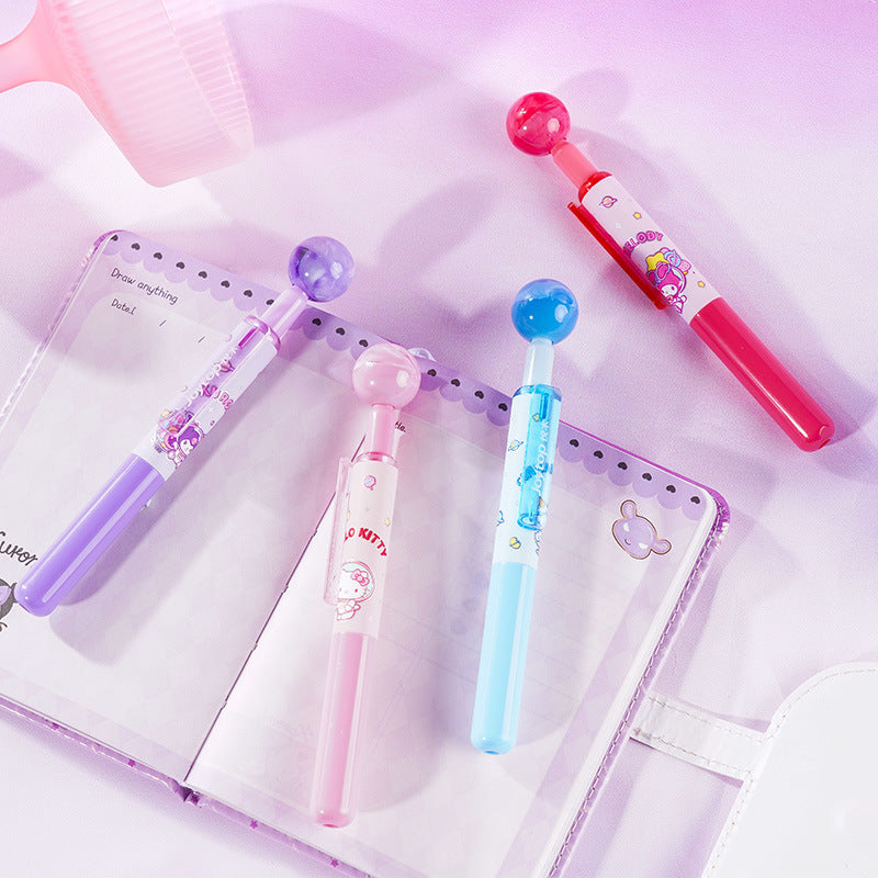 Kawaii Pastel Shake Gel Pen Cute Bubble Top Black Ink Writing Pen