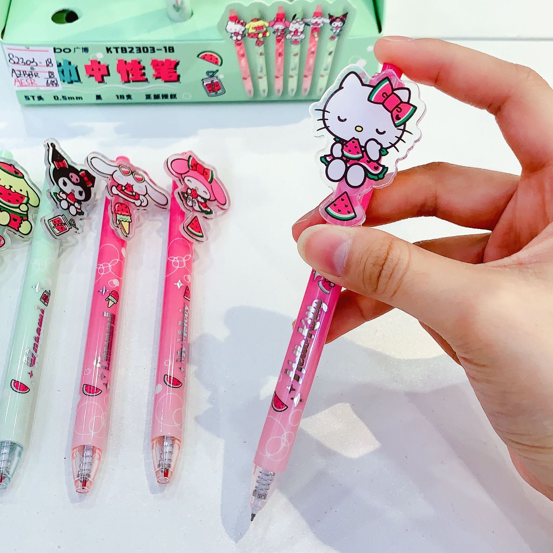 Kawaii Watermelon Sanrio Gel Pen 0.5mm Black Ink Cute Character Pen