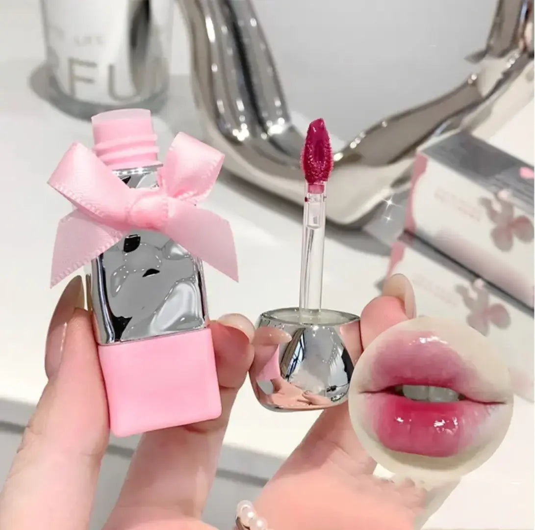 Cute Bow Lip Gloss Set Sweet Hydrating Shine Tint Long Lasting Moisturizing Lip Glaze Sparkels  Sparkels