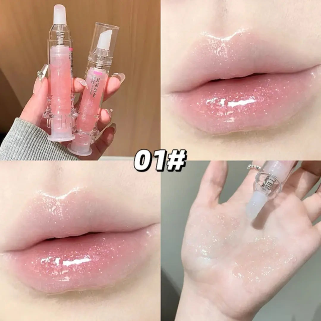 Jelly Plump Lip Oil Gloss Hydrating Tinted Lip Serum with Crystal Applicator Sparkels  Sparkels