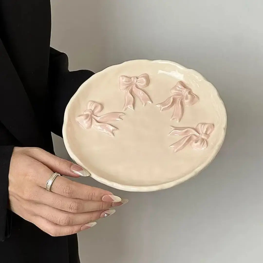 Handmade Ribbon Ceramic Coffee Cup & Saucer Set Luxury Artistic Tea Cup, Aesthetic Gift Sparkels  Sparkels