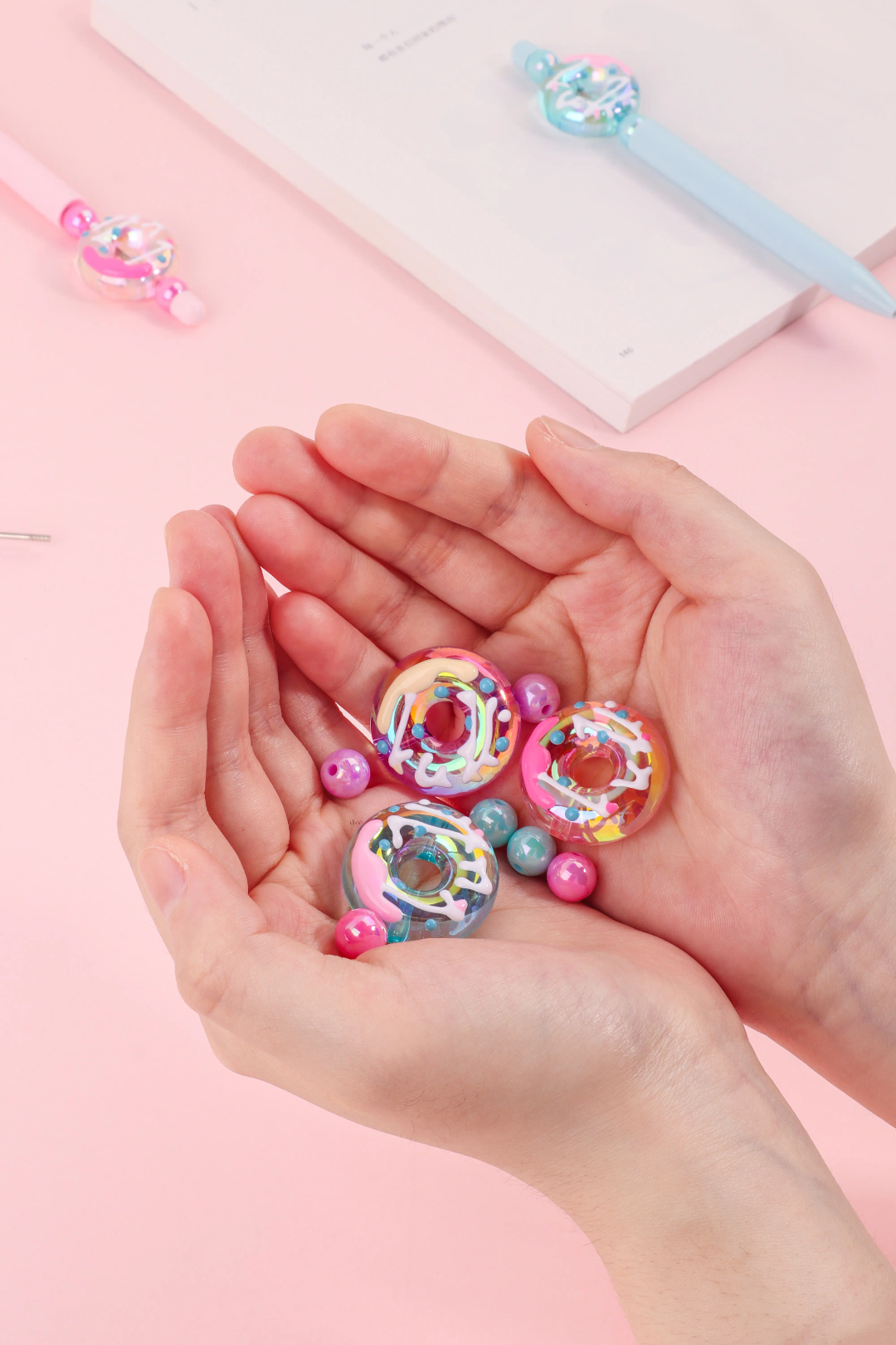 Kawaii Donut Spinner Gel Pen 0.5mm Black Ink Cute Pastel Fidget Pen