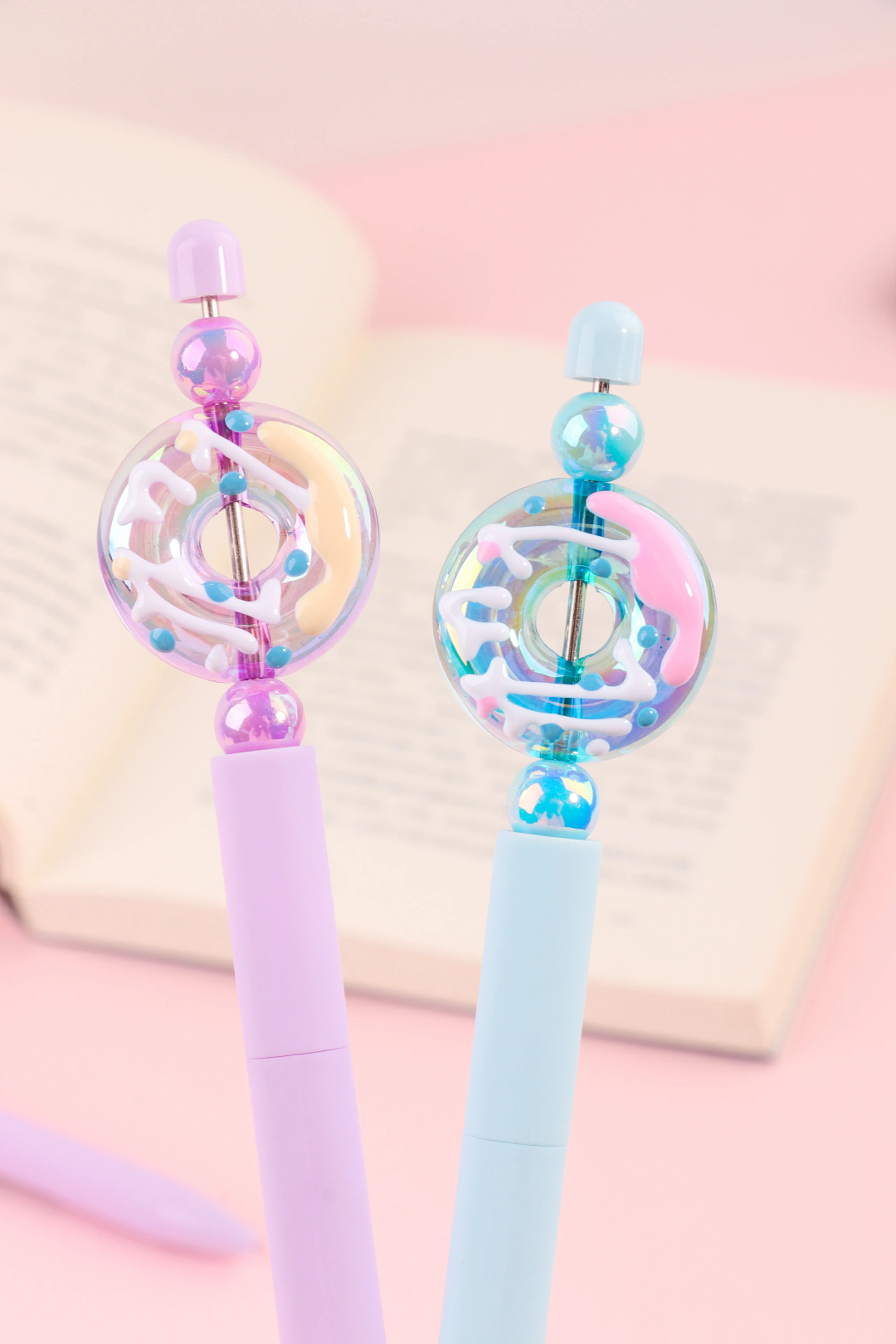 Kawaii Donut Spinner Gel Pen 0.5mm Black Ink Cute Pastel Fidget Pen
