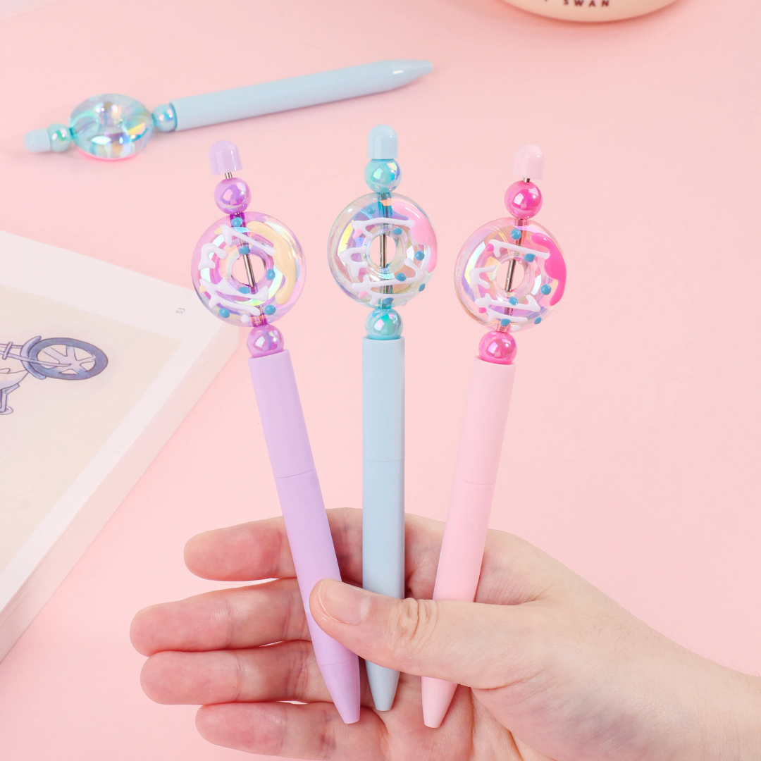 Kawaii Donut Spinner Gel Pen 0.5mm Black Ink Cute Pastel Fidget Pen